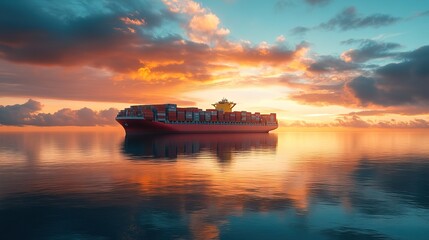 Obraz premium Freight Shipping The Journey of Container Vessels Across Global Waters