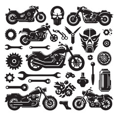 motorcycle silhouette illustration vector