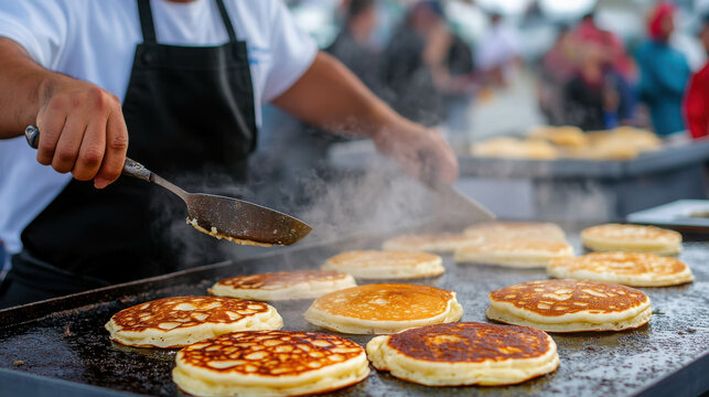 Gourmet Pancake Stand at Festival Offering Unique Flavors and Savory Delights