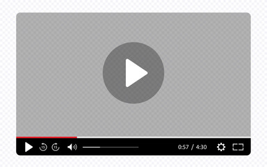 Multimedia video player template for online cinema, video live streaming, social media interface vector © Chikichirony