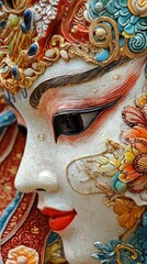 Fototapeta premium Intricate Asian Decorative Mask with Exquisite Details