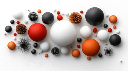 A photostock of a seamless pattern of festive Christmas icons in a colorful palette. Ultra-Realistic, Photo Realistic, highly detailed, 