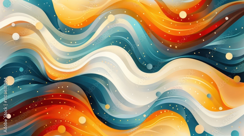 Poster abstract waves of color in flowing patterns, creating a dynamic visual experience.