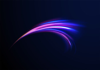 Obraz premium Abstract fire flare trace lens flares acceleration speed motion on night road. Acceleration speed motion on night road. Colorful Light Trails, Long Time Exposure Motion Blur Effect. 