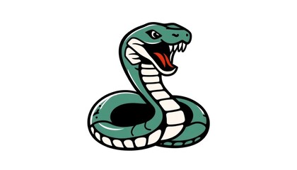 Fototapeta premium Dynamic Cobra Logo Design: Fierce and Engaging Representation for Sports Teams, Gaming Brands, or Educational Initiatives on Snakes and Wildlife