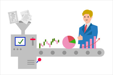 Business intelligence. Vector simple color flat illustration.