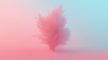 Fototapeta premium A stylized tree surrounded by soft pastel colors, creating a serene, dreamy atmosphere.