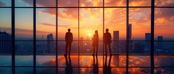 A dynamic team of professionals engaged in a collaborative work environment, showcasing modern office design and teamwork in action.