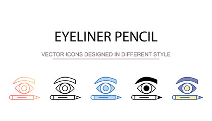 Eyeliner Pencil icon design with white background stock illustration
