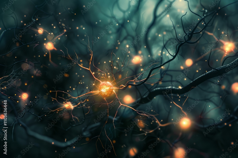 Poster neurons firing and transmitting signals in the nervous system