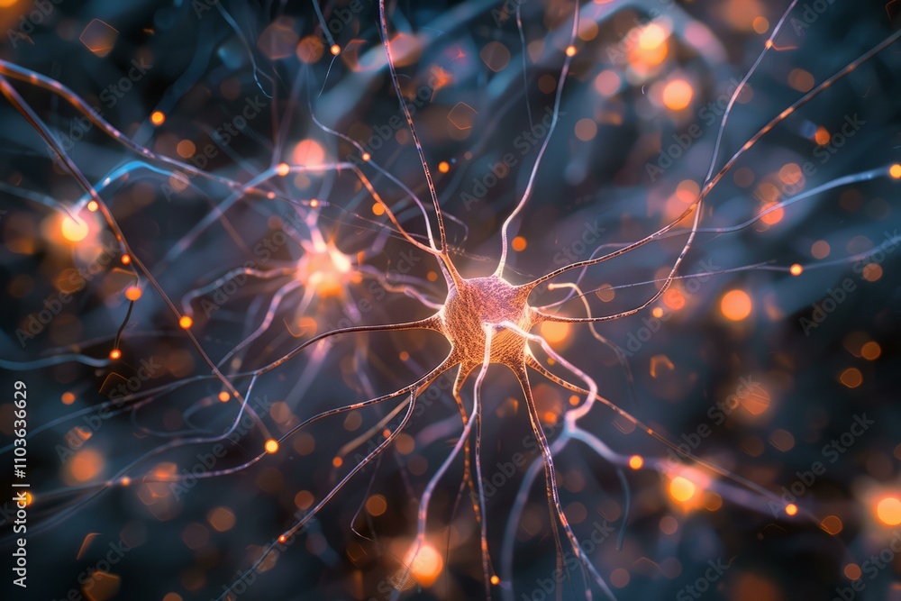 Poster neurons sending signals in the nervous system