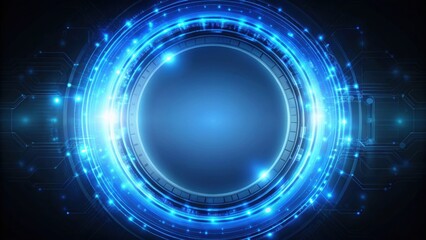 Obraz premium Circle blue light glowing in a technology background, blue, circle, light, glowing, technology, background