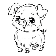 Hand drawing style of pig or piglet vector. It is suitable for animal icon, sign or symbol.