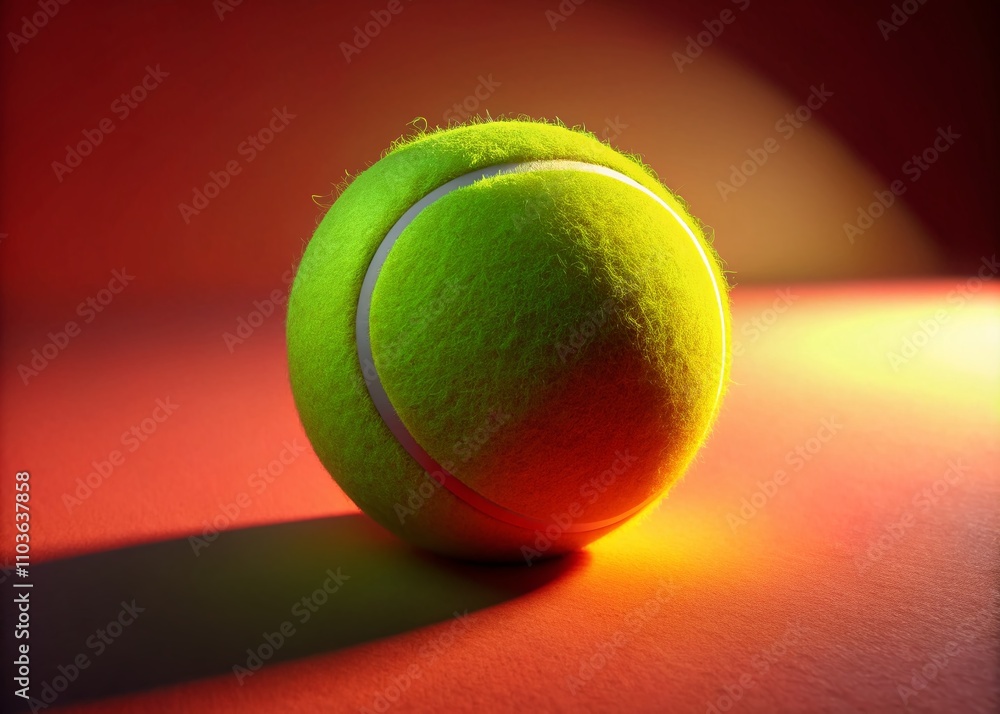 Poster high-quality 3d rendering of a tennis ball with a realistic texture and shadow effects for product p