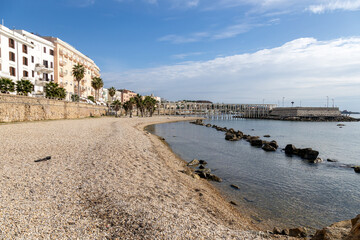 View of the beach of Spiaggia del Pirgo in Civitavecchia, Italy