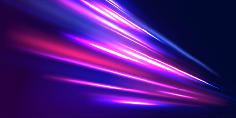 Acceleration speed motion on night road. Motion Blur Effect. Abstract fire flare trace lens flares acceleration speed motion on night road.  © ANATOLII