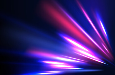 Fototapeta premium Neon color glowing lines background, Glowing wave swirl, impulse cable lines. High-speed light trails effect. Futuristic dynamic motion technology. Png, neon, line, blur, beam, ray, abstract, energy, 