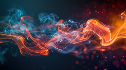 Obraz premium A vibrant swirl of colorful smoke and light creating an abstract, dynamic visual effect.