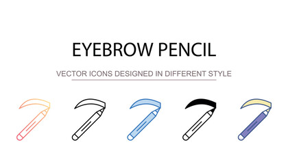 Eyebrow Pencil icon design with white background stock illustration