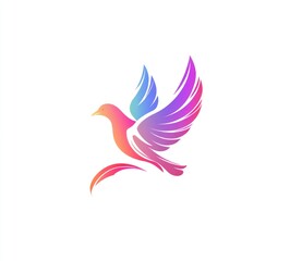 Fototapeta premium Colorful stylized dove in flight, elegant design.
