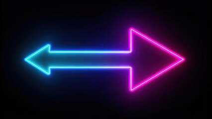Abstract glowing neon arrow loading animation on black background, neon, arrow, loading, animation, abstract