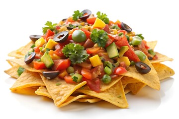 nachos with guacamole and salsa