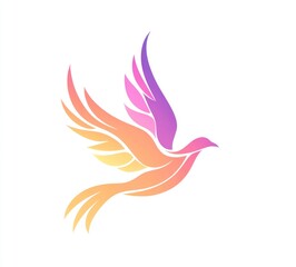Obraz premium Abstract colorful bird in flight, logo design.