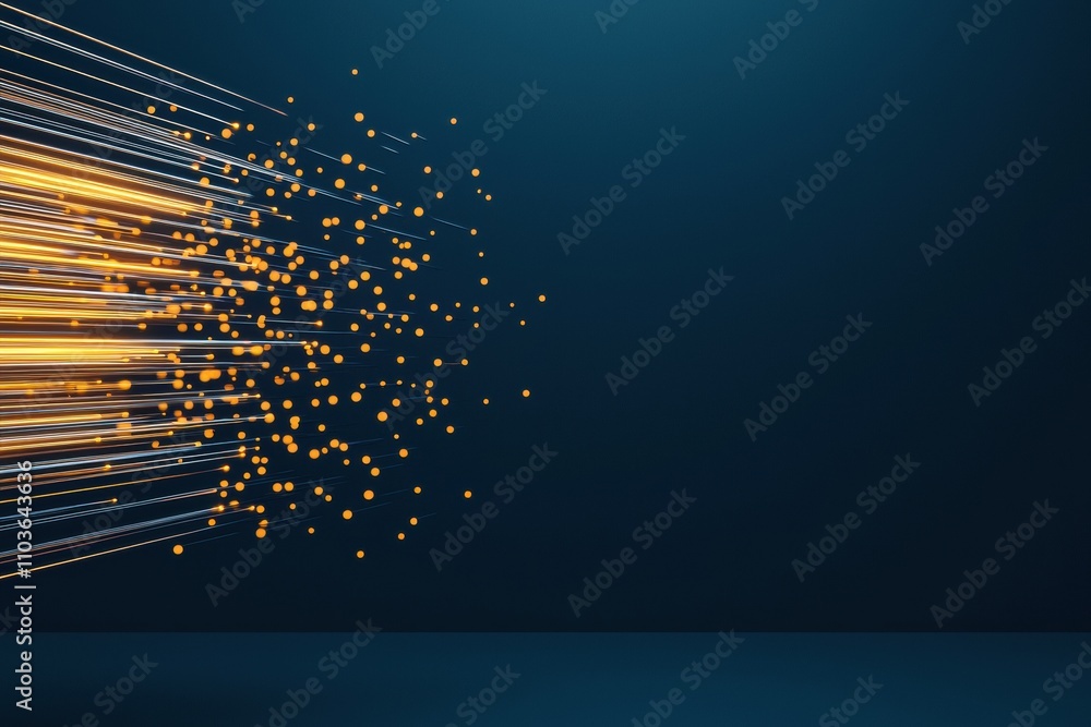 Aufkleber a dynamic abstract design featuring glowing lines and particles, creating a sense of motion against 