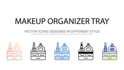 Makeup Organizer Tray icon design with white background stock illustration