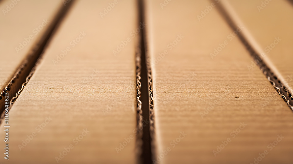 Poster close-up of corrugated cardboard sheets, showcasing texture and the lines between them. perfect for 