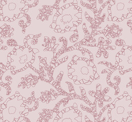 Seamless Pattern with Cute Daisy Flowers and Pansies. Feminine Texture in Country Style for Cloth, Textile, Wallpaper.