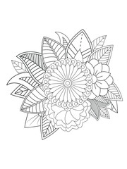 Flower coloring pages for adult