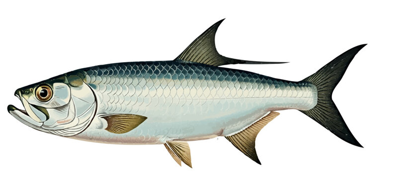 Vintage Tarpon (Megalops atlanticus) Lithograph