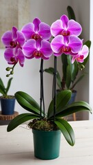 Orchid Exotic flowering plant with large showy blooms in various colors often grown as houseplants