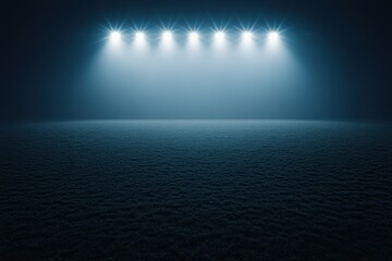 Obraz premium Dark Stadium Night Fog Lights Field Dramatic Mystery