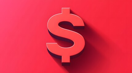 Obraz premium Modern flat dollar sign icon, clean edges, and minimal color palette