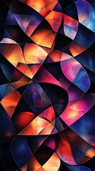 Obraz premium Abstract Geometric Art with Vibrant Colors and Intricate Shapes