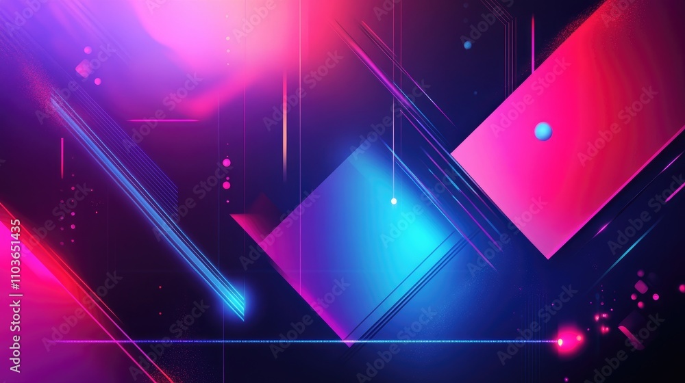 Poster futuristic abstract background featuring vibrant geometric shapes and dynamic gradients highlighting