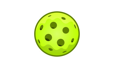 Isolated 3D Neon Green Pickleball Ball Vector Illustration on White Background