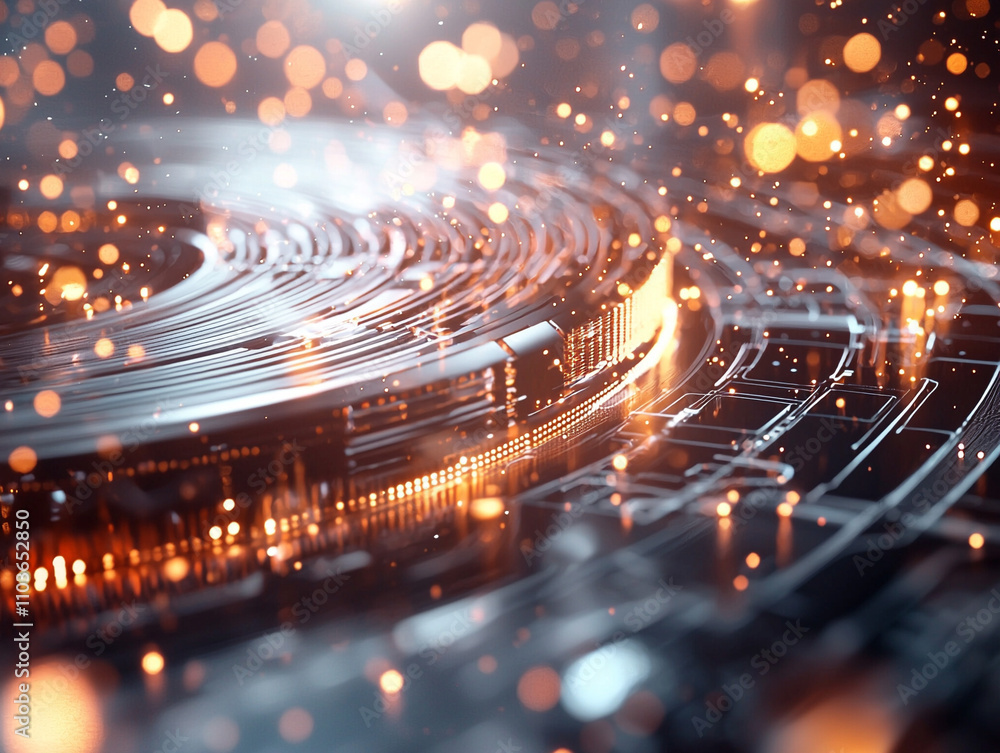 Aufkleber ai generated abstract technology art digital space visual content futuristic environment close-up vi