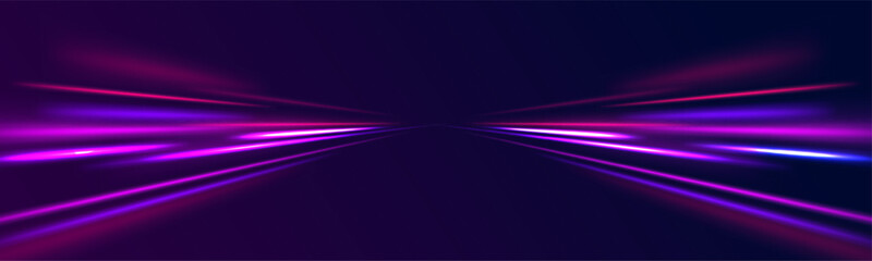 City road car light trails motion background. Electric car and city concept Hitech communication concept innovation background. Expressway, car headlight effect. Speed connection vector background.