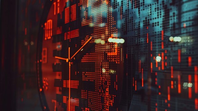 Futuristic digital matrix background with glowing neon circuits binary codes and abstract technological elements  Represents the concept of intelligence software programming
