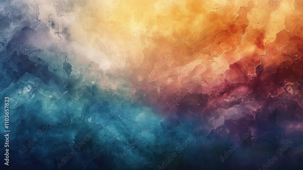 Poster abstract colorful texture blending warm and cool tones, creating a dynamic visual effect.