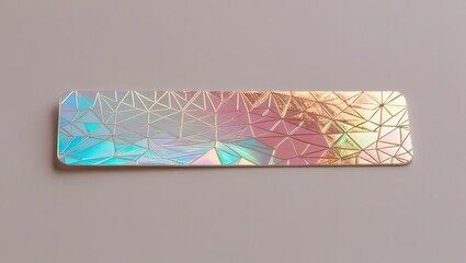 Iridescent geometric bookmark with gold lines. Perfect for adding a touch of magic to your reading!