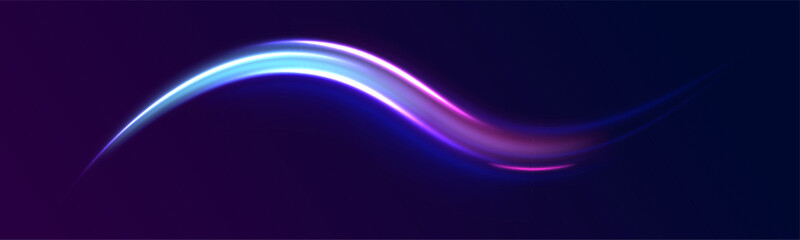 Vector glowing lines air flow effect. Speed connection background. Expressway, car headlight effect. Speed connection vector background. Png, line, blur, beam, ray, abstract, energy, pack, effect.