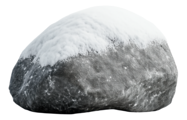 Snow-covered rock with a textured surface