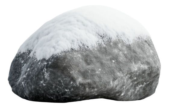 Snow-covered rock with a textured surface