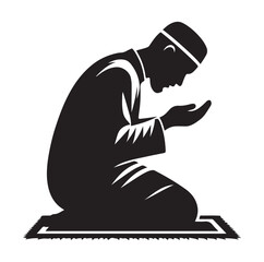Muslim Praying Vector silhouette vector illustration