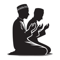 Muslim Praying Vector silhouette vector illustration