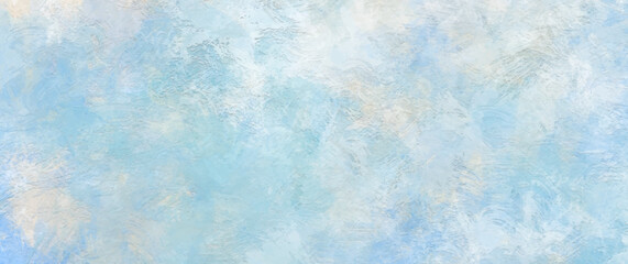 Blue and white winter texture background with brushstrokes. Hand drawn vector texture. Hand painted pastel acrylic texture for cards, flyer, poster, banner, and cover design. 